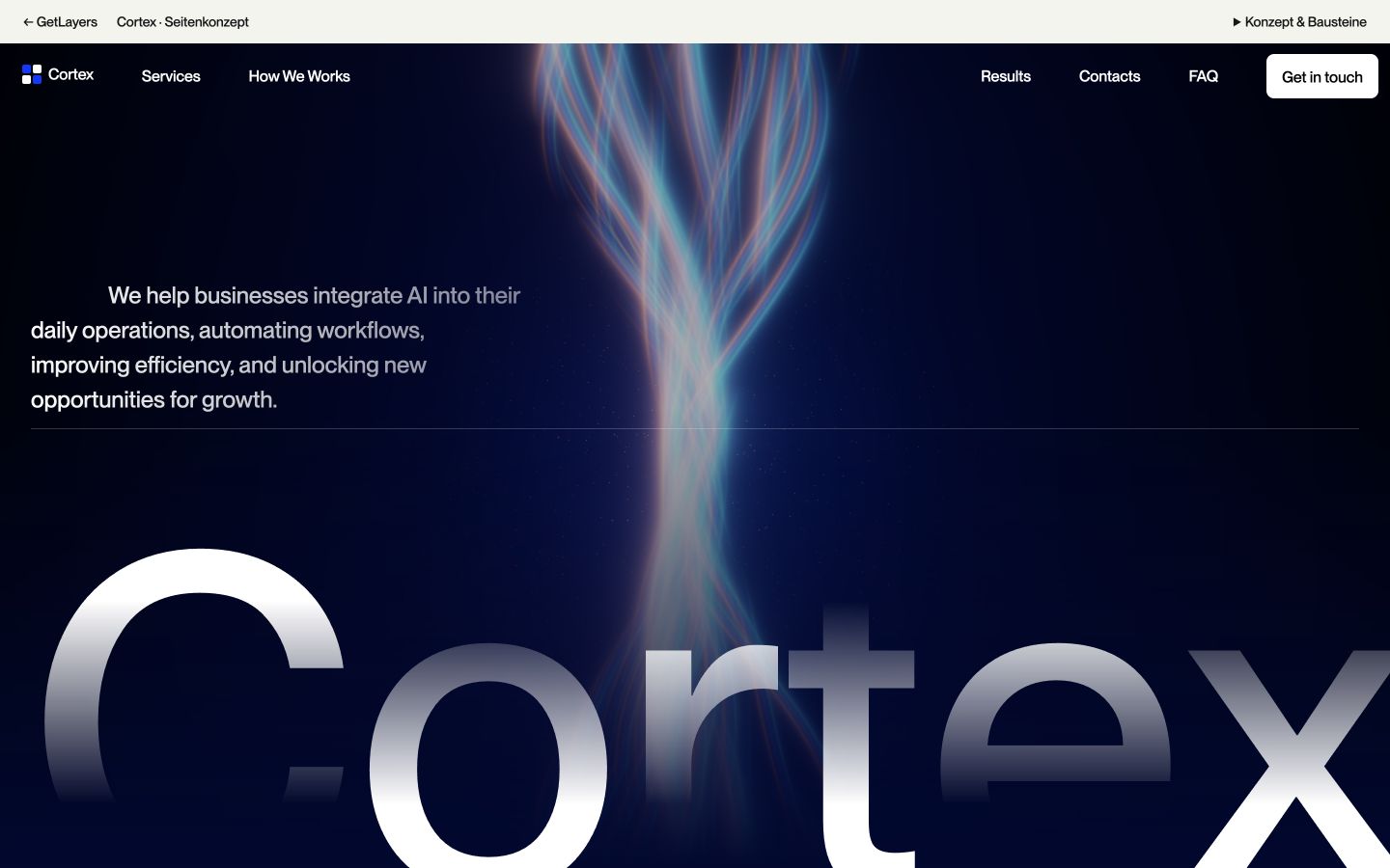 Vorschau: Cortex · Seitenkonzept