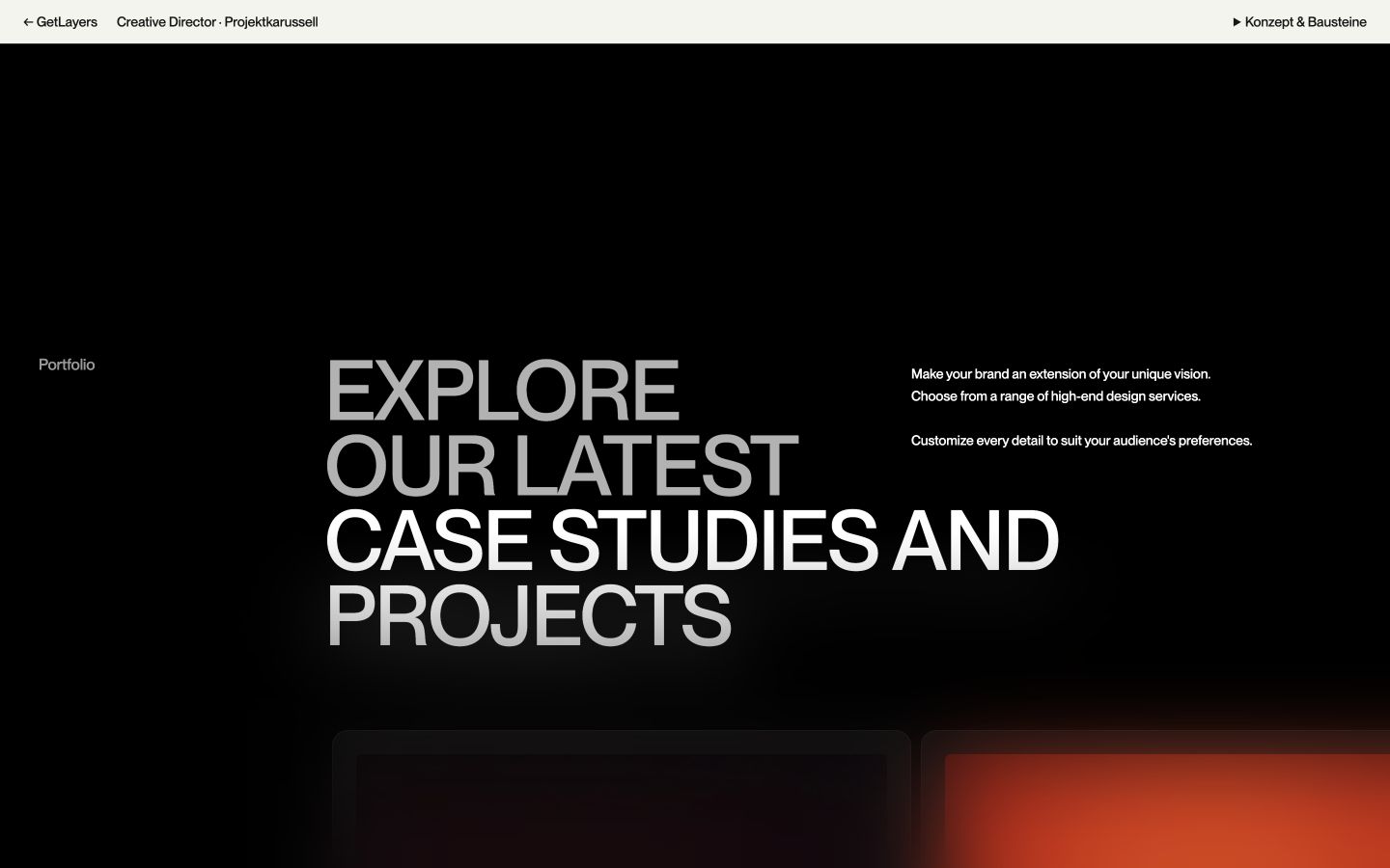Vorschau: Creative Director · Projektkarussell