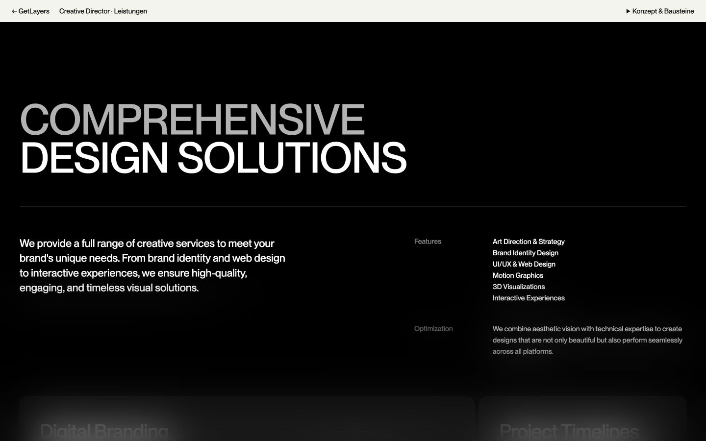 Vorschau: Creative Director · Leistungen
